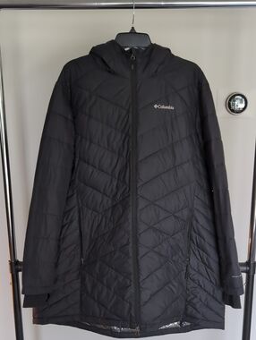 Columbia Black Quilted Hooded Insulated Coat